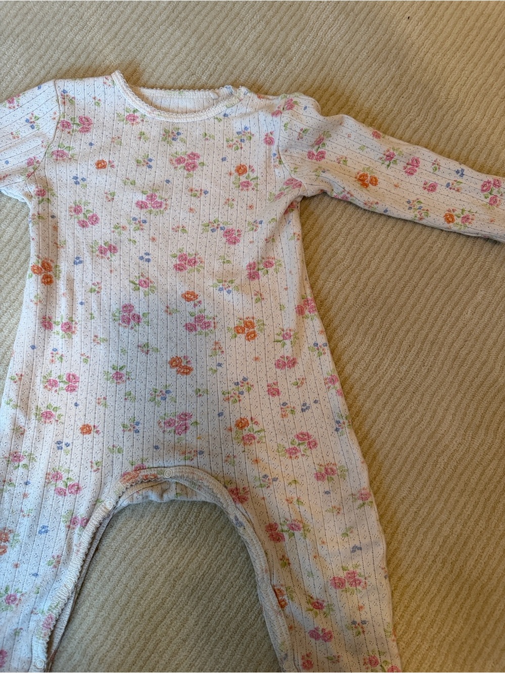Konges Slojd Pointelle Floral Onesie